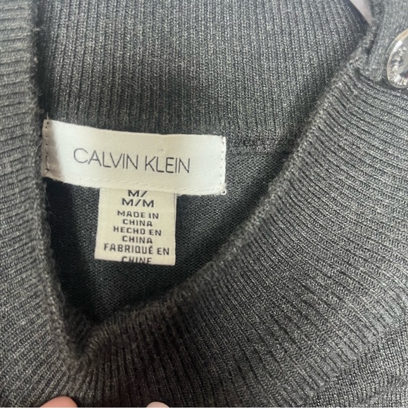 Calvin Klein Charcoal Knit with Button Accent - Picture 5 of 9